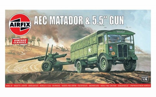 Airfix 1/76 AEC Matador med 5,5" feltkanon - Modellbygging