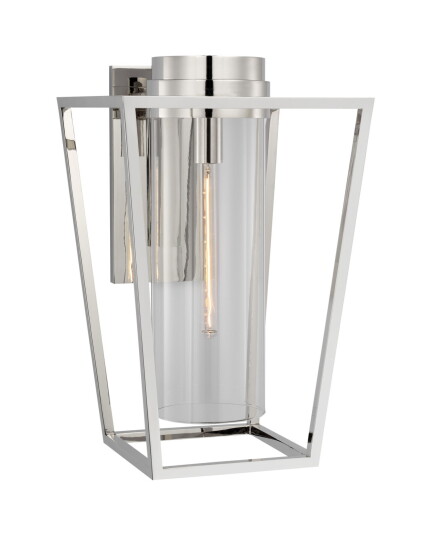 Visual Comfort Presidio Bracketed Sconce Polished Nickel/Clear Glass M Visual Comfort Presidio Bracketed Sconce Polished Nickel/Clear Glass M
