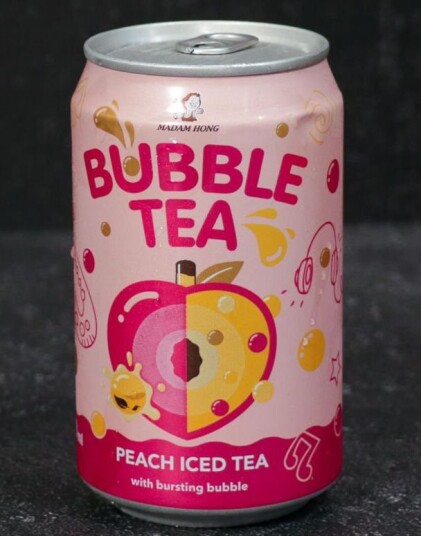 Madam Hong Bubble Tea Peach Iced Fersken Bubble/Boba Te 320 ml Taiwan