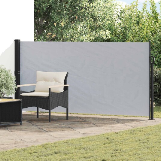 vidaXL Utklappbart side markise 117 x 300 cm Polyester Rektangulær Grå