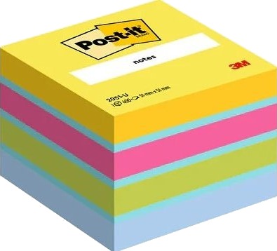 Post It 2051 U Firkant Blå Grønn Rosa Gult Papir 51 Mm 51 Mm 400 Ark