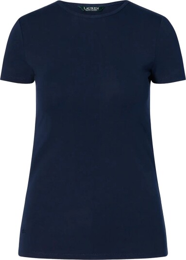 Lauren Ralph Lauren Rfnd Strtch 1X1 Rib S/S Top LAUREN NAVY XXL