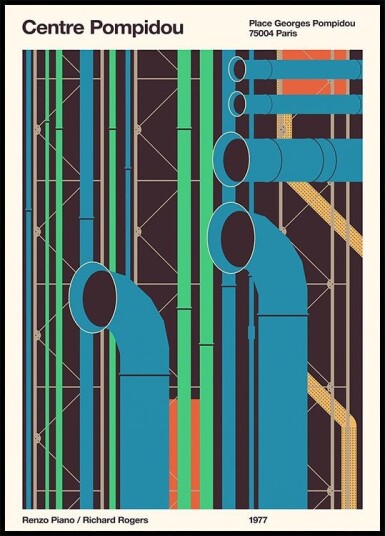Pompidou Poster Plakat / 21x30cm
