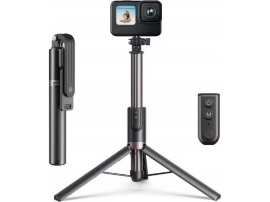 TELESIN selfie-stick med stativ og fjernkontroll (130 cm)