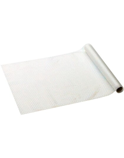 Hvit Skjellmønstret Bordløper i Polyester 32 cm x 3 meter
