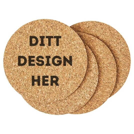 Modern Cork Coaster Lasergravert med ditt design Gul Modern Cork Coaster Lasergravert med ditt design Gul
