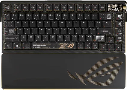 ASUS ROG Azoth Extreme Edition Gamingtastatur Nordisk med 24K-gull og OLED-touchscreen