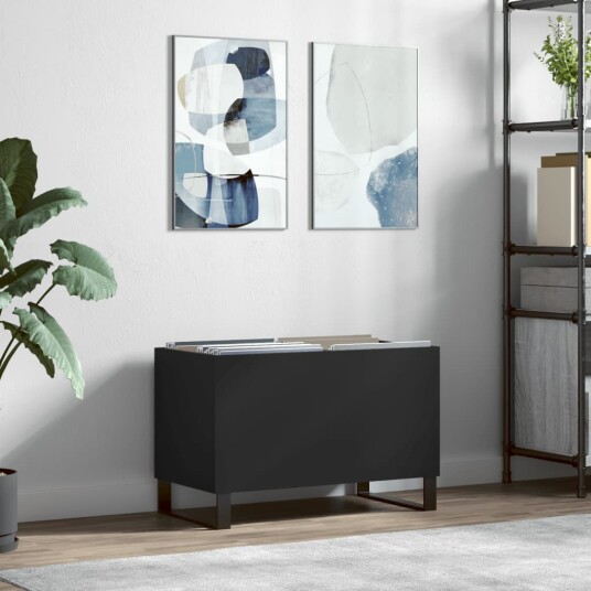 Hifi benk svart 74,5x38x48 cm konstruert tre