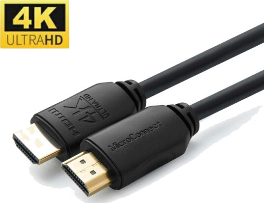 MicroConnect HDMI-kabel 4K 10 m med Ethernet - Svart
