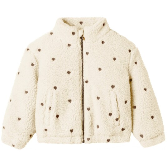 Lil"Atelier Turtledove Emb. Hearts Nmfnalo Sherpa Loose Jakke Lil 110 Lil"Atelier Turtledove Emb. Hearts Nmfnalo Sherpa Loose Jakke Lil 110