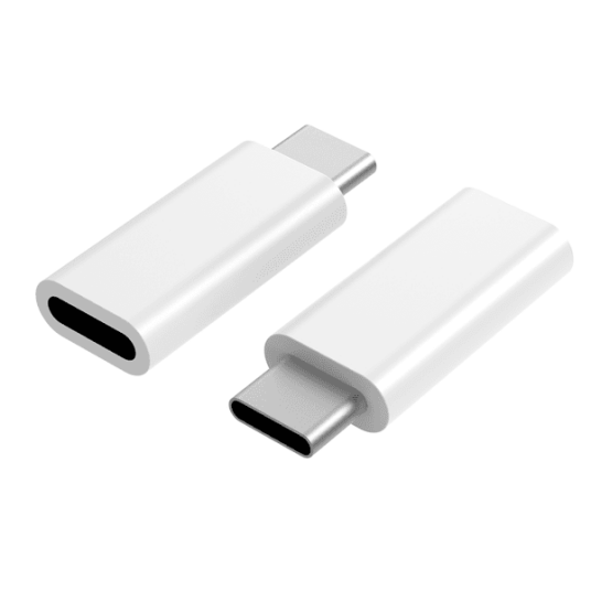 Adapter Lightning til USB-C - Bruk de ganle Lightning kabelene dine på USC kabler og ladere - 2 stk i pk
