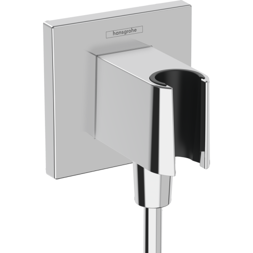 Hansgrohe FixFit E slangeuttak med integrert dusjholder, krom