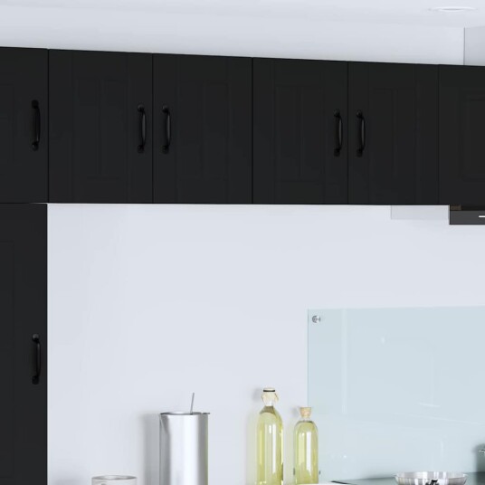  Kjøkkenskap 2 pcs Svart 60 x 31 x 40 cm Konstruert tre