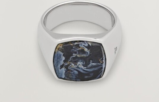 Tom Wood Cushion Pietersite Ring Silver