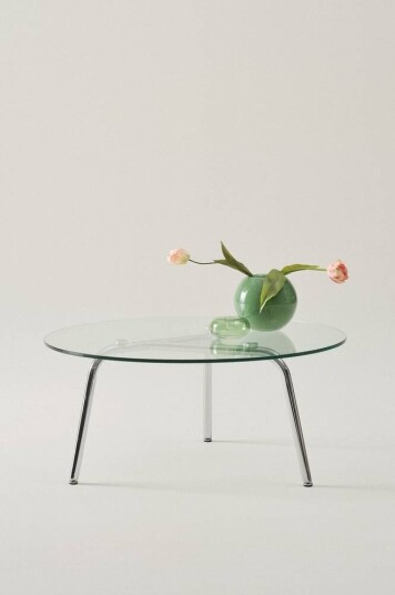 KYVIK sofabord diameter 90 cm Krom