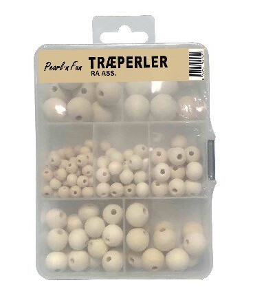 Træperler Ass. I 7-Rums Æske
