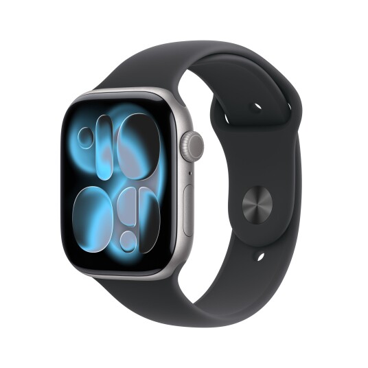 Apple Watch Series 11 GPS + Cellular 46mm Space Grey Aluminium Case with Black Sport Band S/M