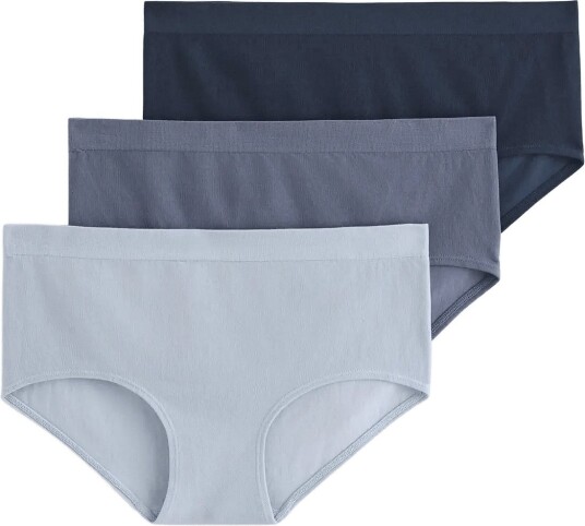 Lindex 3 Pack Seamless Briefs With Regular Waist Blue M