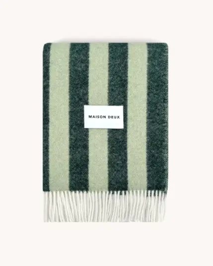 Maison Deux Candy Wrap Pledd Grønn/Mørkgrønn