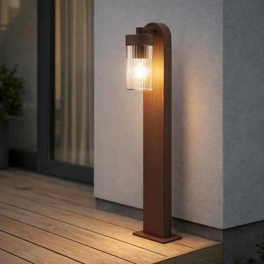 Kaliro veilampe, 60 cm, rust, IP54, E27 - Lindby - Terrasse - Moderne - Aluminium - Med en lyskilde