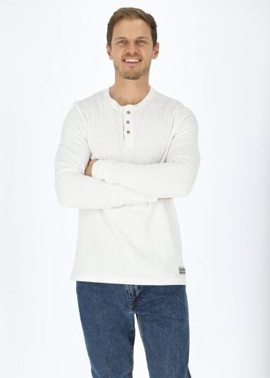 Denim Factory Henley Shirt White L Sweatshirts