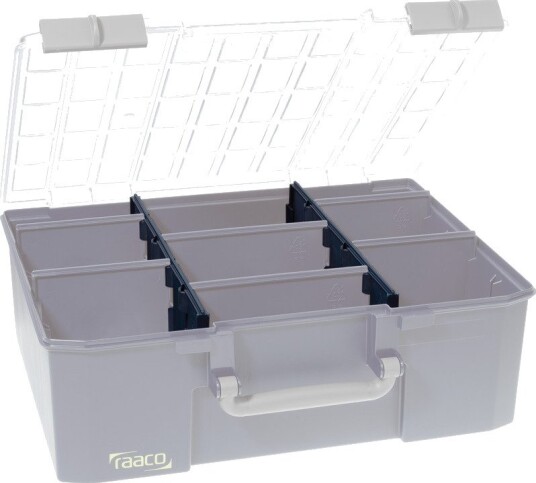 6 Stk Raaco Lange Skillevegger For Carry Lite 150 2 Pakk Svart 240x43x195mm