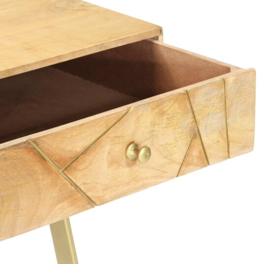 vidaXL Skrivebord med skuffer 100x55x75 cm heltre mango