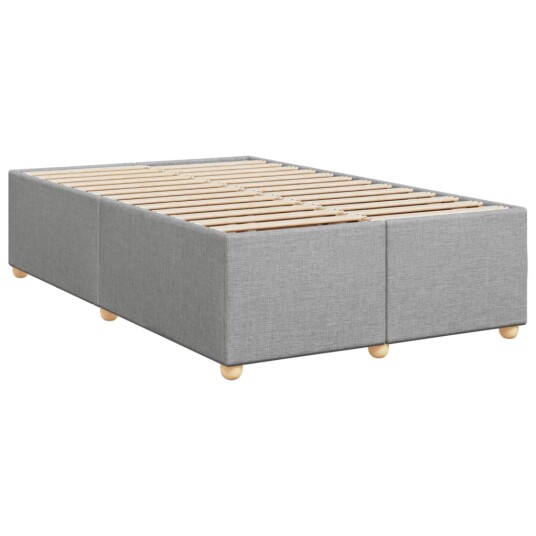 Seng med madrass boksfjær lysegrå 120x200 cm stoff 8721102702488