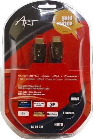Art Hdmi Hdmi Kabel 3M Svart Al 01 3M