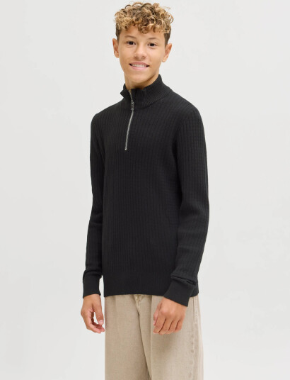 Jack & Jones Jprblubarkley Knit Half Zip Jnr Black 152