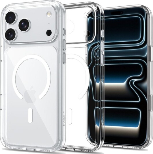 Tech-Protect Flexair Hybrid CC MagSafe-etui til iPhone 17 Pro Max / 18 Pro Max Gjennomsiktig