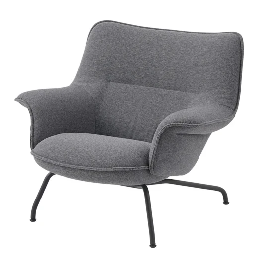 Muuto Doze Lounge Chair Low Back Tube Base Ocean 80 Anthracite Muuto Doze Lounge Chair Low Back Tube Base Ocean 80 Anthracite