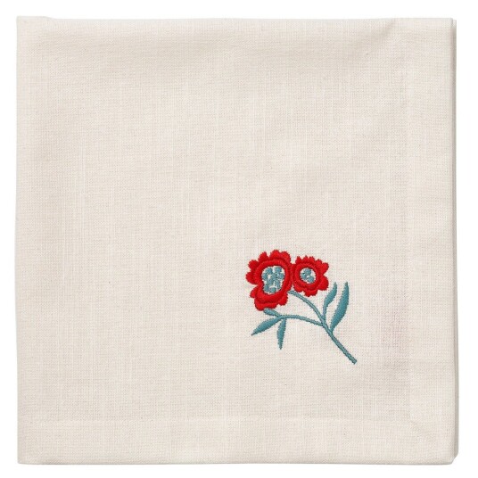 Pick A Poppy Cottage Flower Linservietter 45x45 cm 4 pk Rød