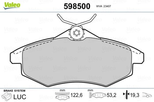 Bremseklosser VALEO 598500