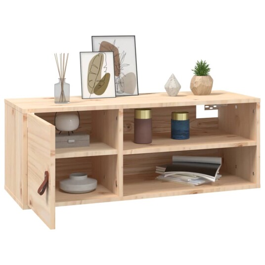 vidaXL Veggskap 2 stk 80x30x30 cm heltre furu