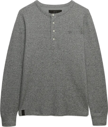 Superdry Mini Slub Waffle Ls Grandad Grey M Superdry Mini Slub Waffle Ls Grandad Grey M