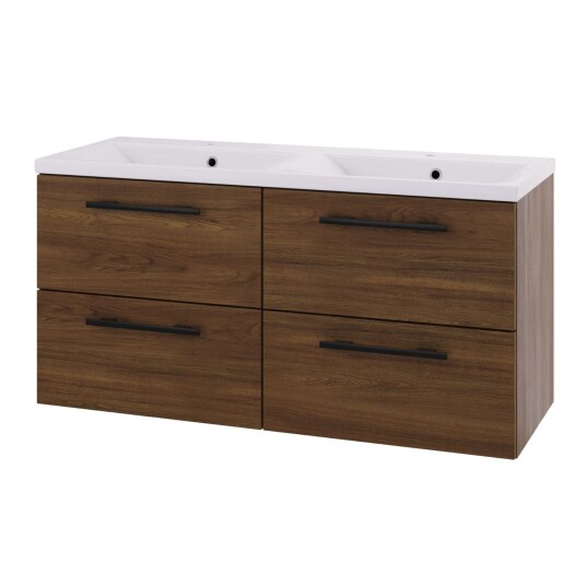 Linn Bad Ingrid D45cm Servantskap Mørk eik / 120cm Dobbel 4skuff LB-110812D4S Linn Bad Ingrid D45cm Servantskap Mørk eik / 120cm Dobbel 4skuff LB-110812D4S