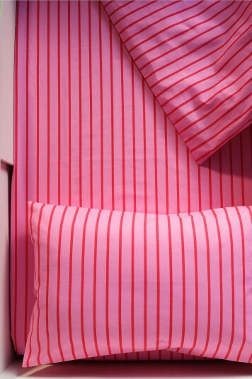 Jotex Mini Stretchlaken Krybbe Økologisk Rosa/rød SIMA 177592719206