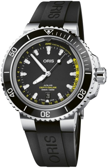 Oris Herreklokke 01 733 7755 4154 Set RS Diving Sort/Gummi Ø45.8 mm
