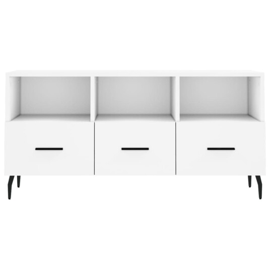 vidaXL TV-benk hvit 102x36x50 cm konstruert tre 8720845944773 vidaXL TV-benk hvit 102x36x50 cm konstruert tre 8720845944773