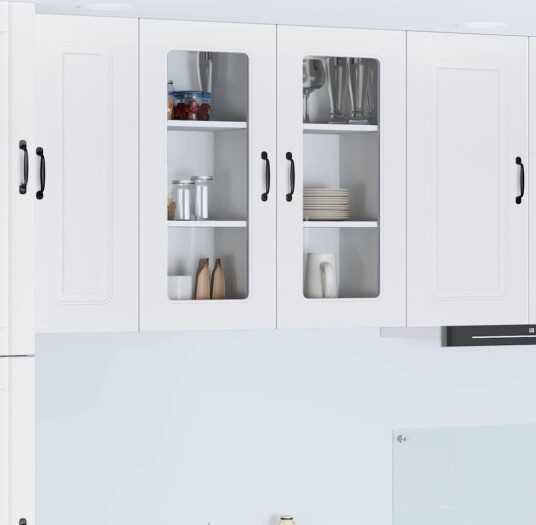 Kjøkkenskap med hylle 2 pcs Hvit 40 x 31 x 80 cm Konstruert tre