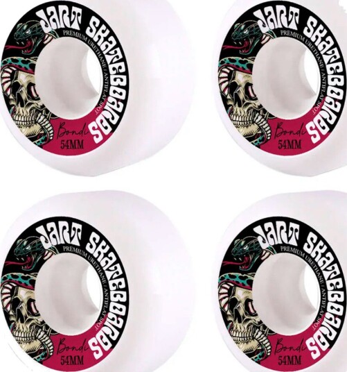 Skateboardhjul Jart Bondi 83B 4-pk hvit svart rød 54 mm