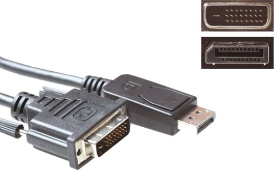 Act Displayport Hann Til Dvi Hann Konverteringskabel 3,00 M Ak3997