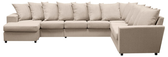 Nebraska Hjørnesofa med Divan Vendbar Konvoluttputer Beige