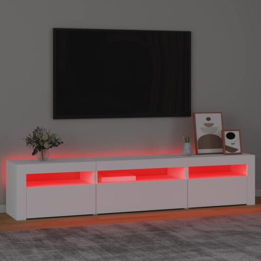 vidaXL TV-benk med LED-lys hvit 195x35x40 cm vidaXL TV-benk med LED-lys hvit 195x35x40 cm