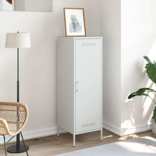 Highboard hvit 36x39x113 cm stål