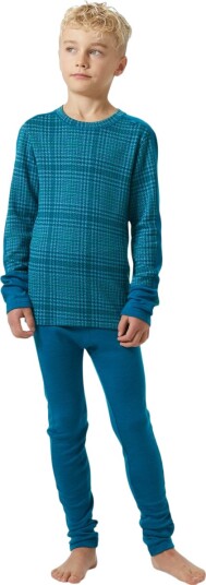 Helly Hansen Graphic Lifa Merinoull Skiundertøy Barn Blå 146