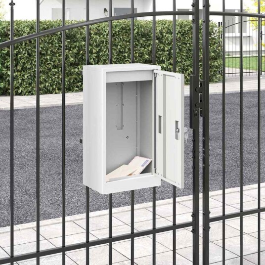 vidaXL postkasse Hvit 30 x 23 x 55 cm Stål