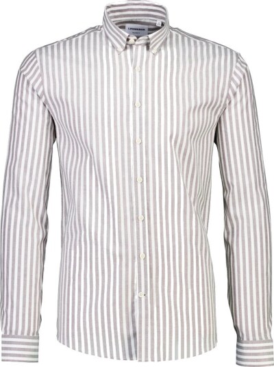 Lindbergh Striped Superflex Oxford L/S Grey L Lindbergh Striped Superflex Oxford L/S Grey L