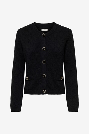 Jdy Kardigan jdyJolly L/S O neck Stru Cardigan Svart Jdy Kardigan jdyJolly L/S O neck Stru Cardigan Svart
